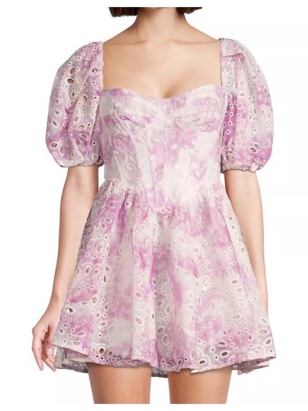 Bardot Kiah Corset Eyelet Mini Dress